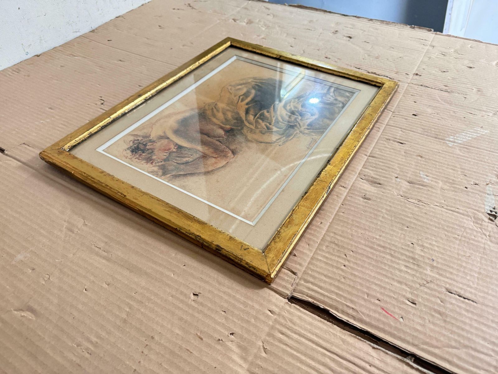 Drawing Representing A Woman On A Bed Signed France 19th Century photo Art