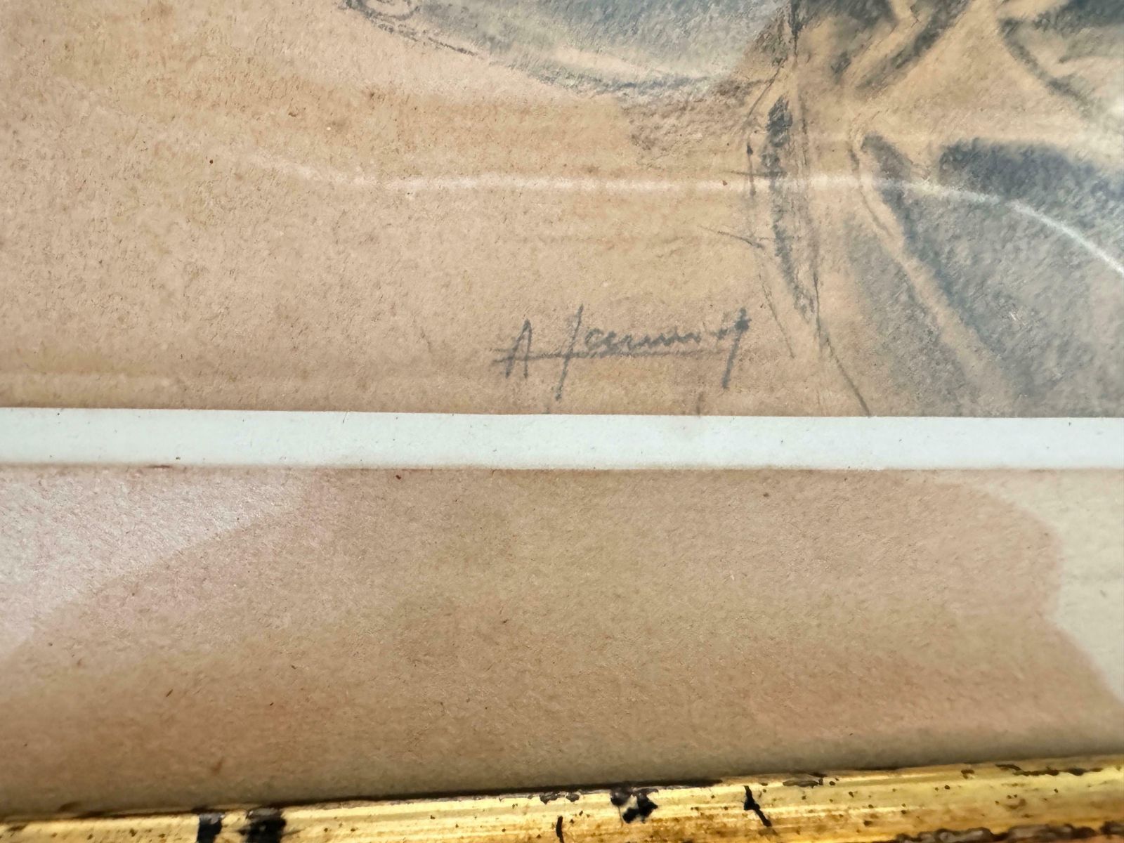 photo for sale Drawing Representing A Woman On A Bed Signed France 19th Century