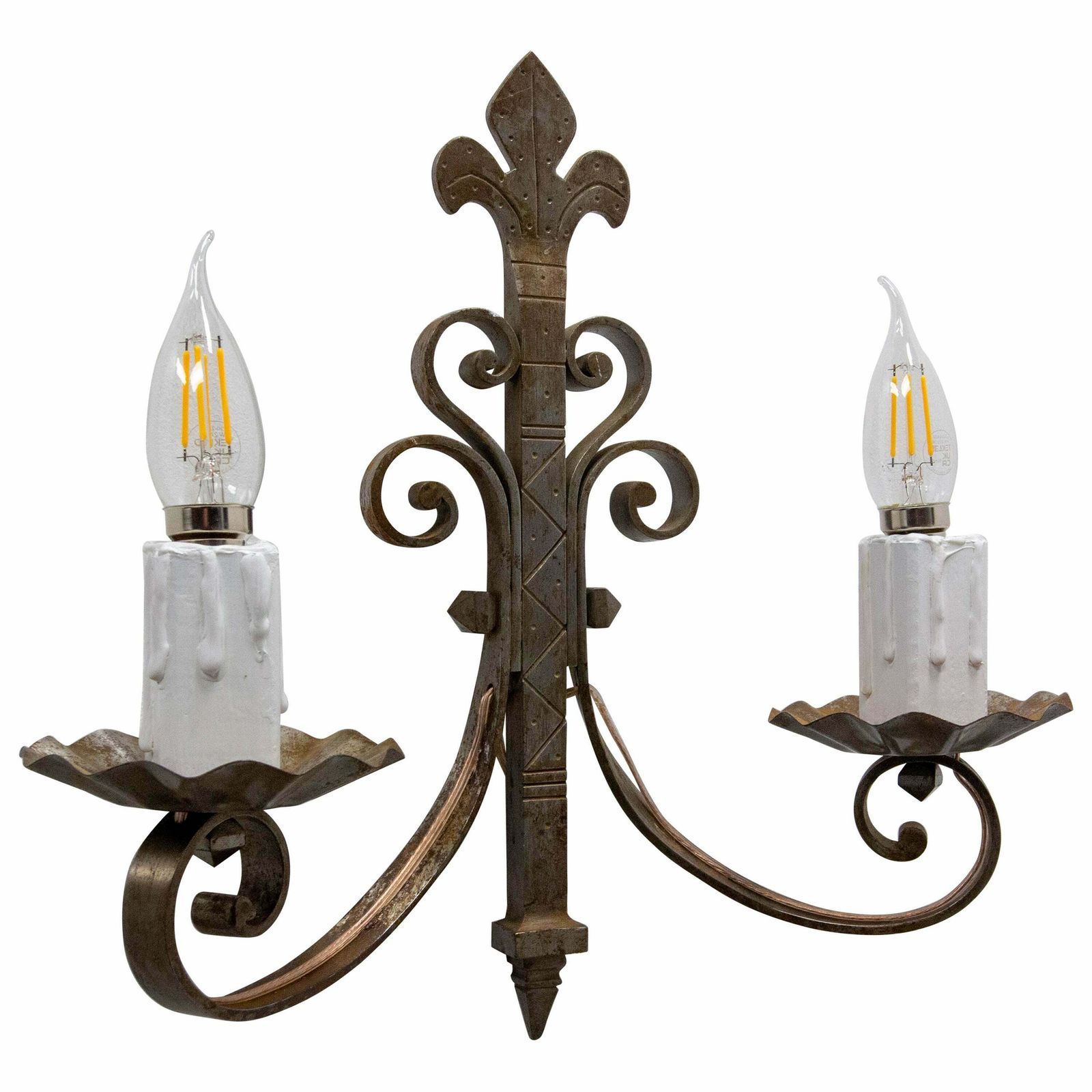 Sconce Wall Light Lantern Iron And Wood French Circa 1960