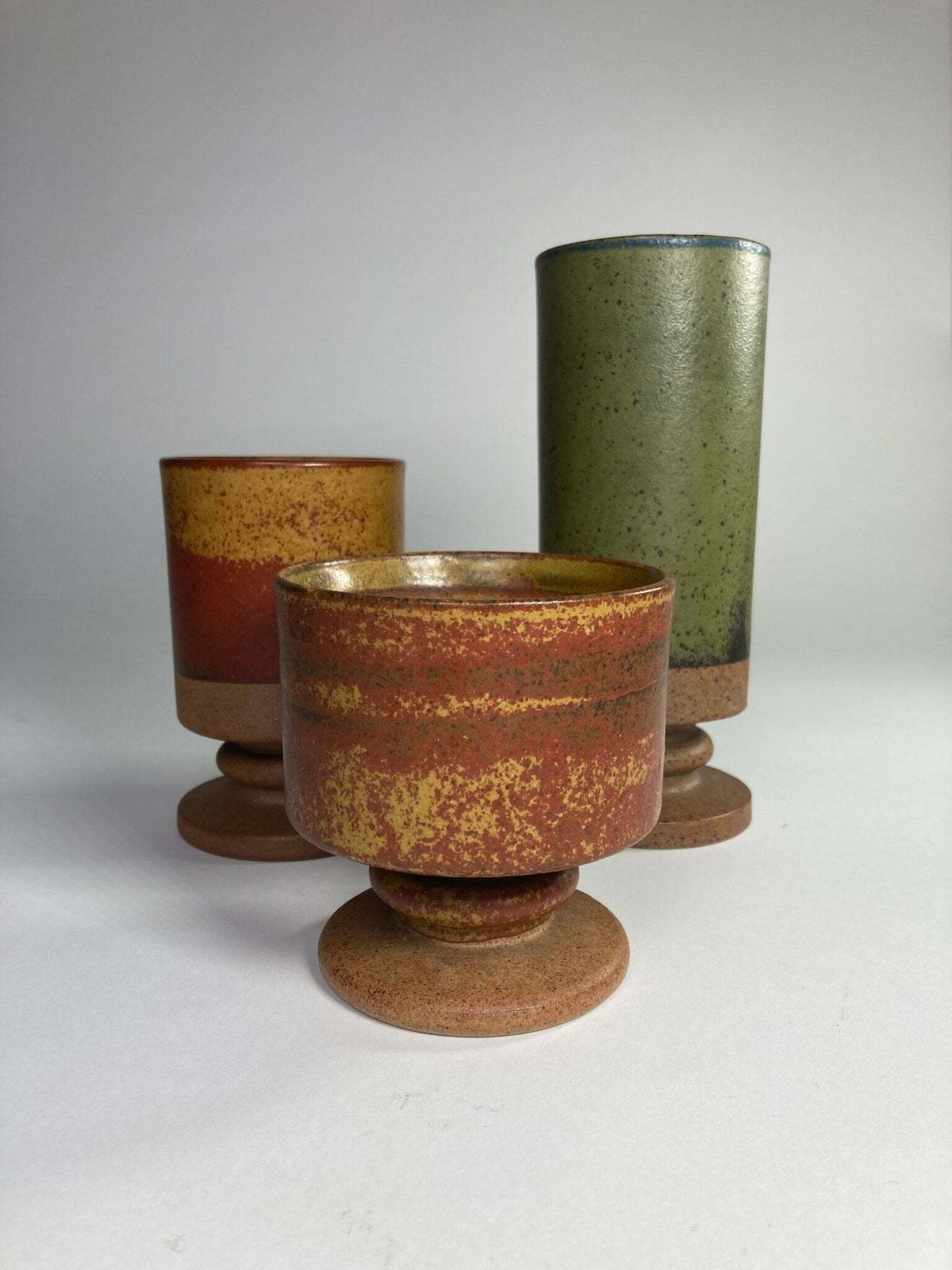 Robin Welch Set Of Three 1970's Studio Pottery Vases