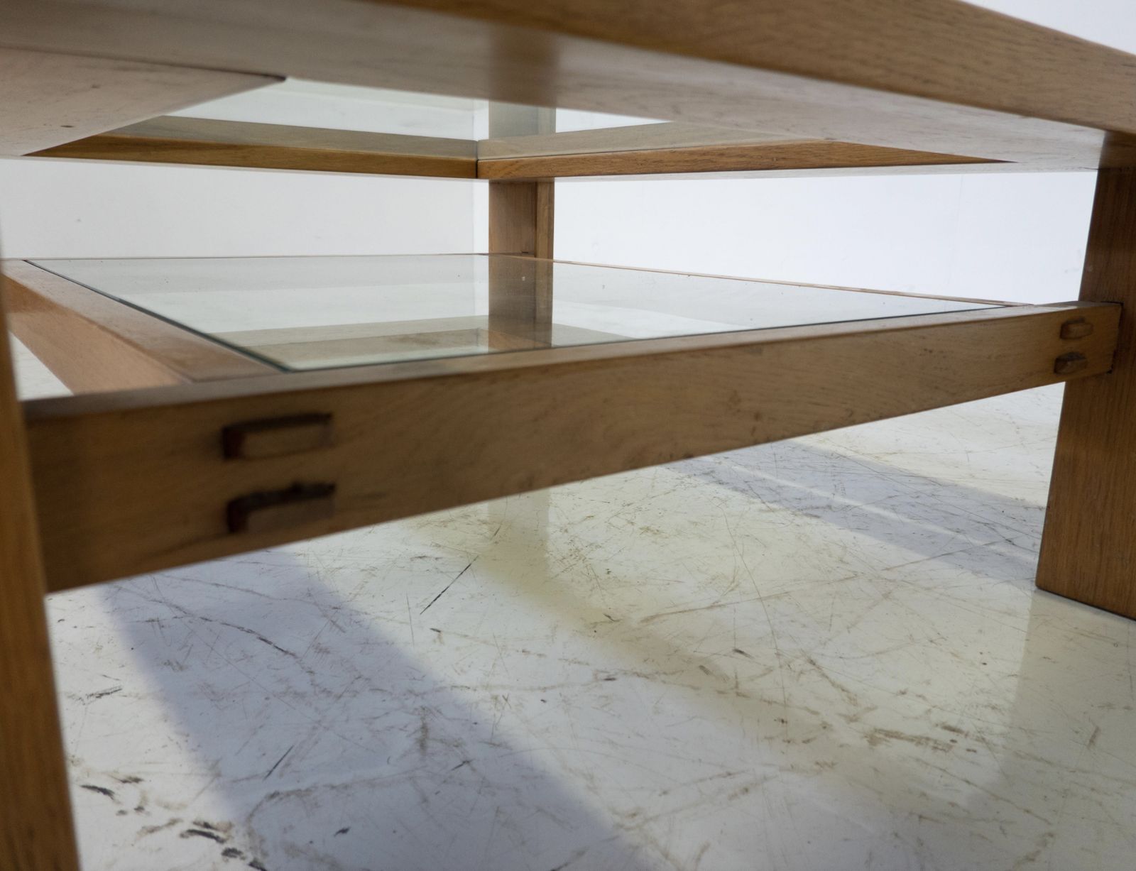Mid Century Modern Coffee Table By Guiseppe Rivadossi, Wood And Glass, Italy photo 2350.0