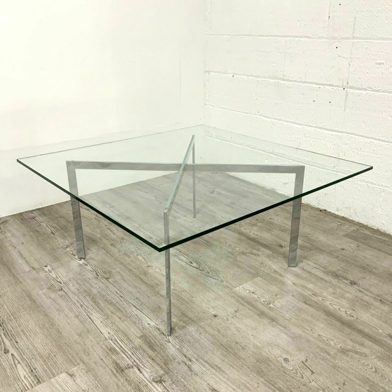 Original Ludwig Mies Van Der Rohe Barcelona Glass Coffee Table By Knoll International Studios photo furniture
