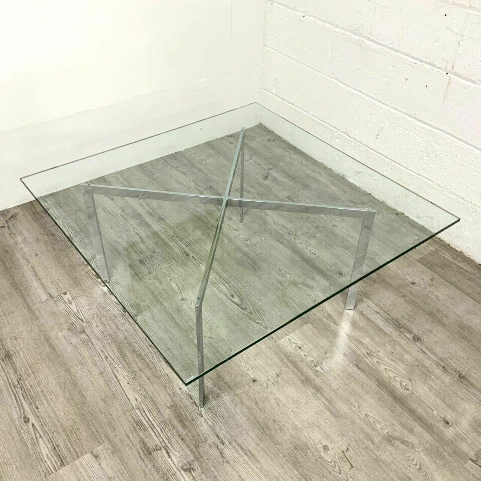 Original Ludwig Mies Van Der Rohe Barcelona Glass Coffee Table By Knoll International Studios photo buy