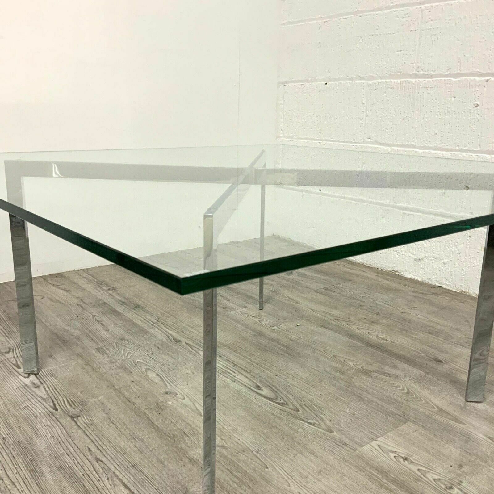 Original Ludwig Mies Van Der Rohe Barcelona Glass Coffee Table By Knoll International Studios photo vintage