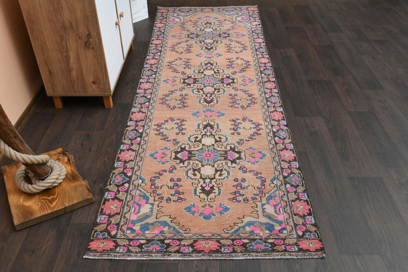 3x10 Vintage Runner, Oushak Runner, Hallway Rug, Wool Rug, Turkish Runner, Entryway Rug, 3x10 Runner Rug, Bedroom Rug, Kitchen Rug