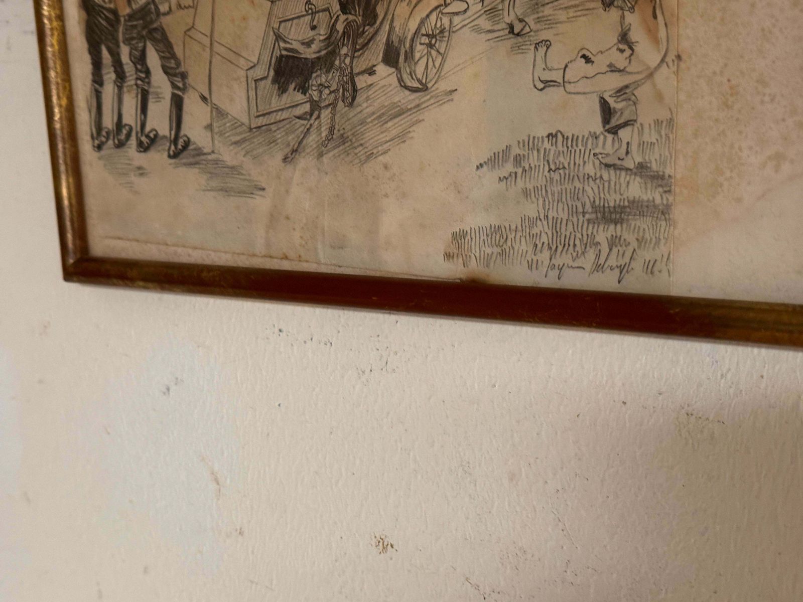 Caricature Drawing Representing Characters In A Carriage France 20th Century photo furniture