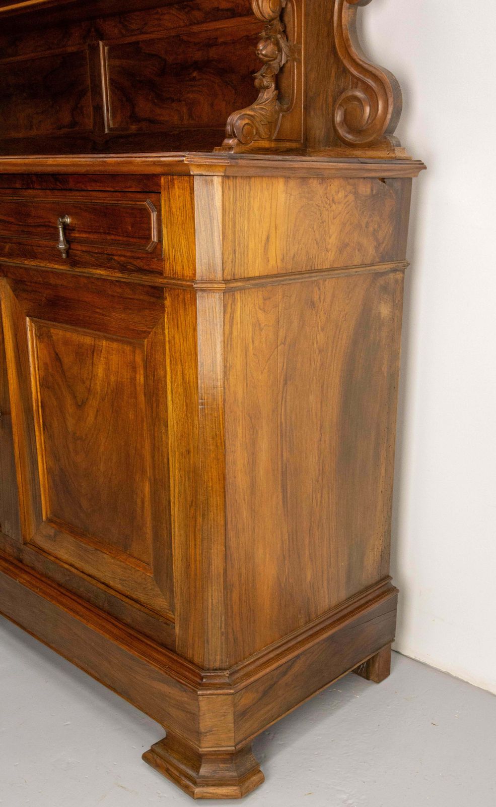 19th Century Walnut Buffet Louis Philippe Deux Corps, France photo vinterior