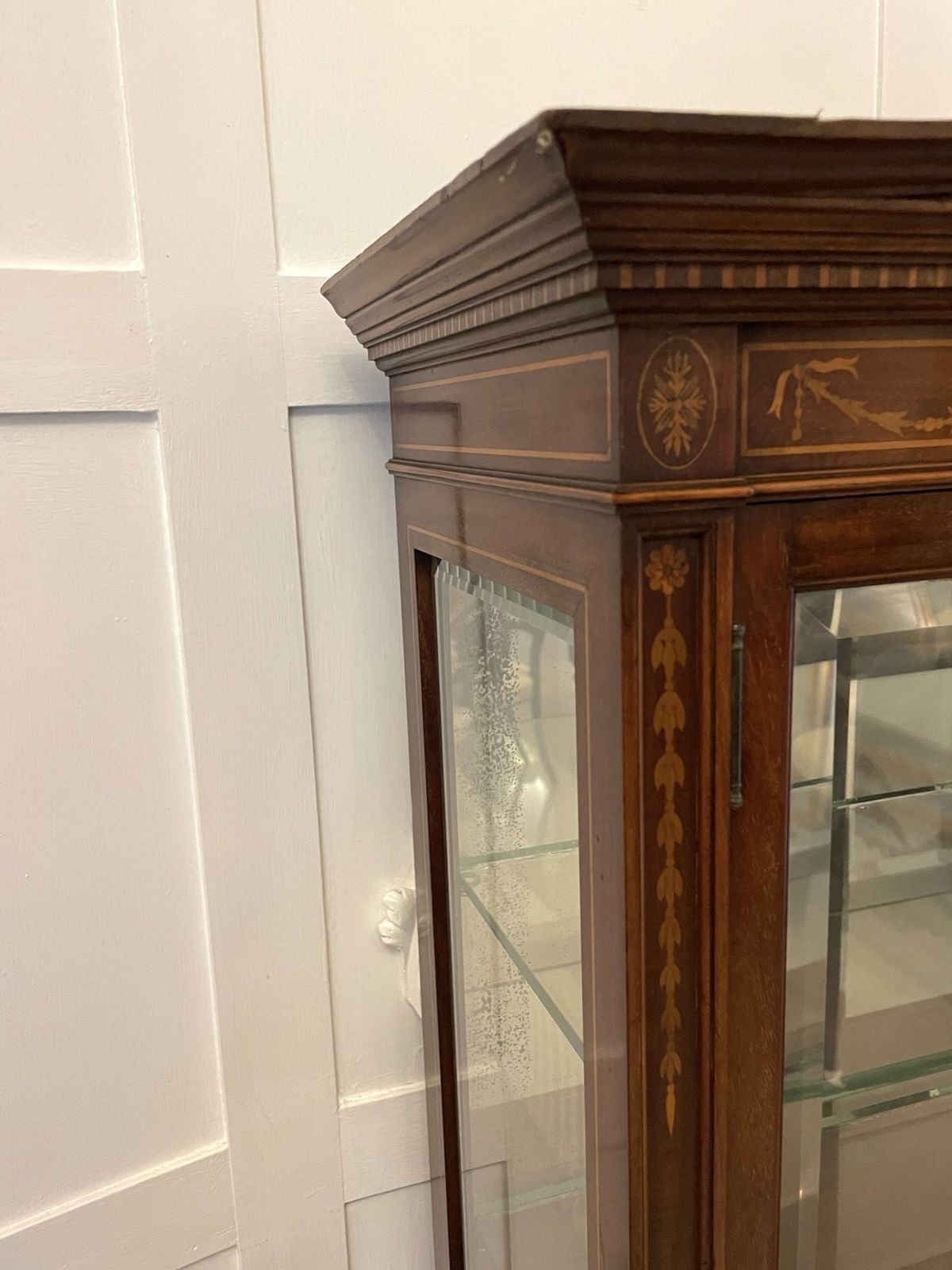 Outstanding Quality Antique 19th Century Mahogany Inlaid Display Cabinet photo for sale