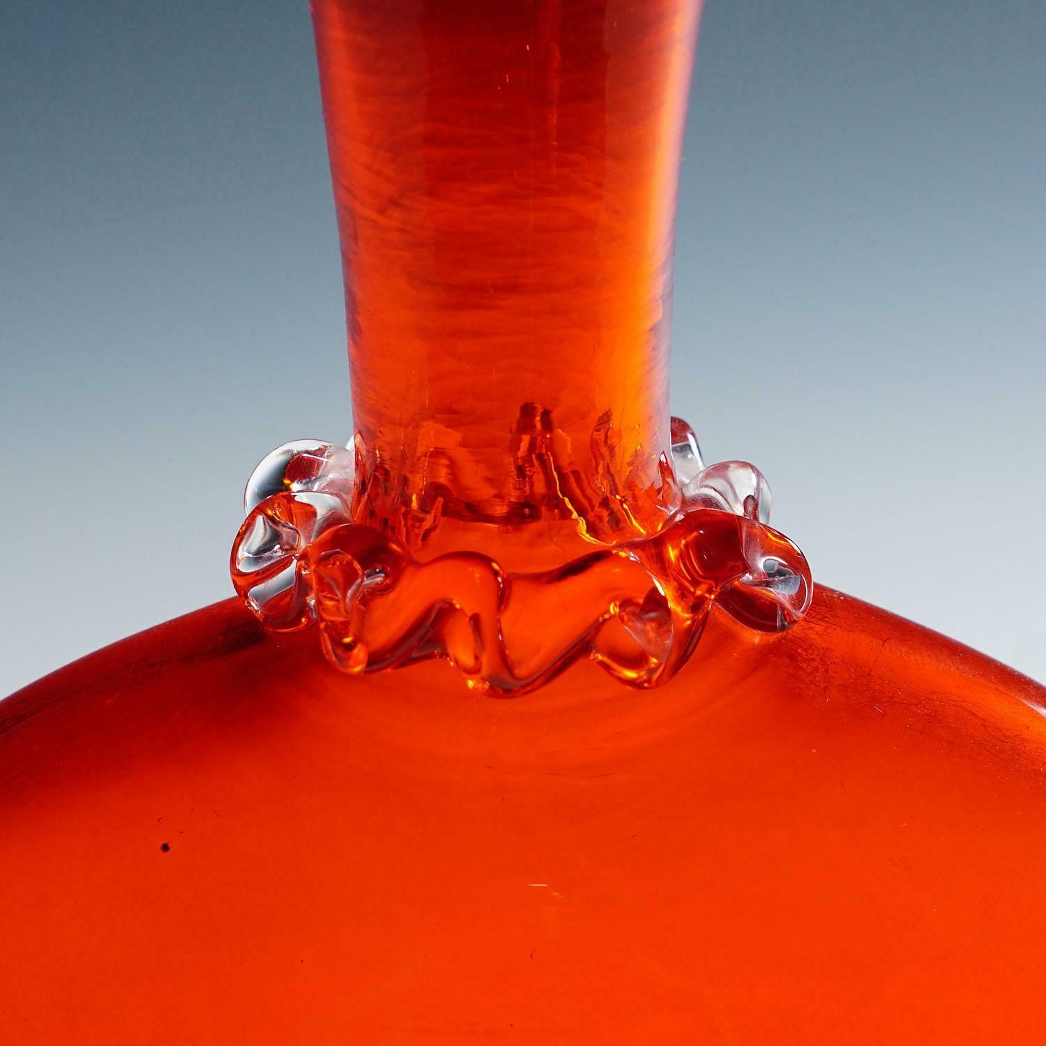 Vetro Soffiato Glass Vase By Vittorio Zecchin For Venini Murano Ca. 1950 photo for sale