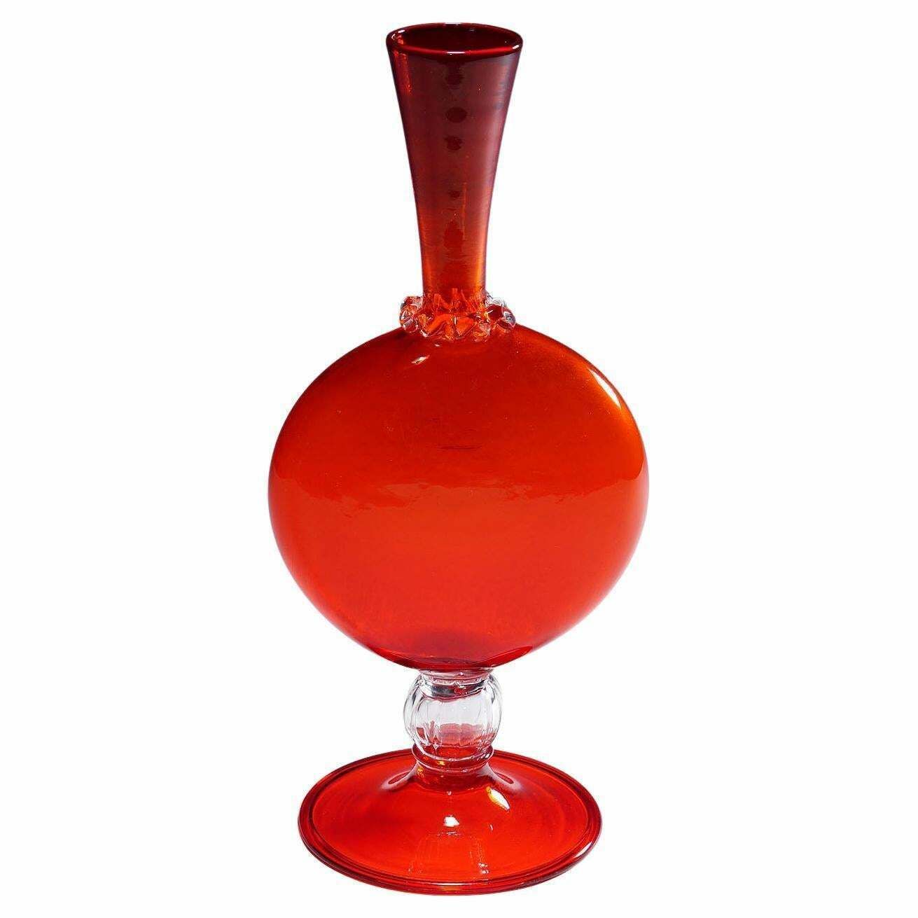 Vetro Soffiato Glazen Vaas Van Vittorio Zecchin Voor Venini Murano, Ca. 1950