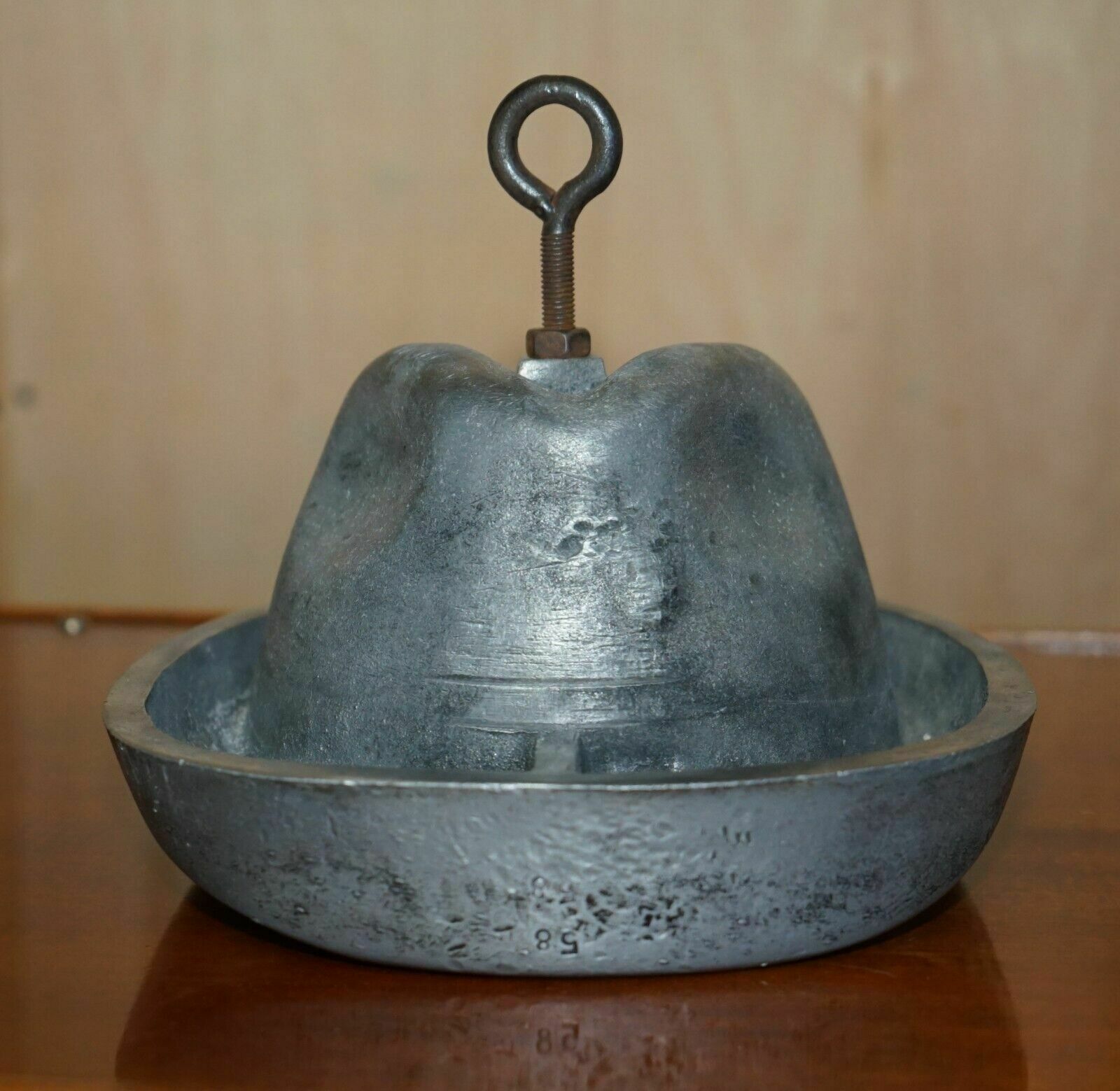 Antique Original Pewter Trilby Hat Stand Mold For Circa 1920's Art Deco Hats photo 495.0