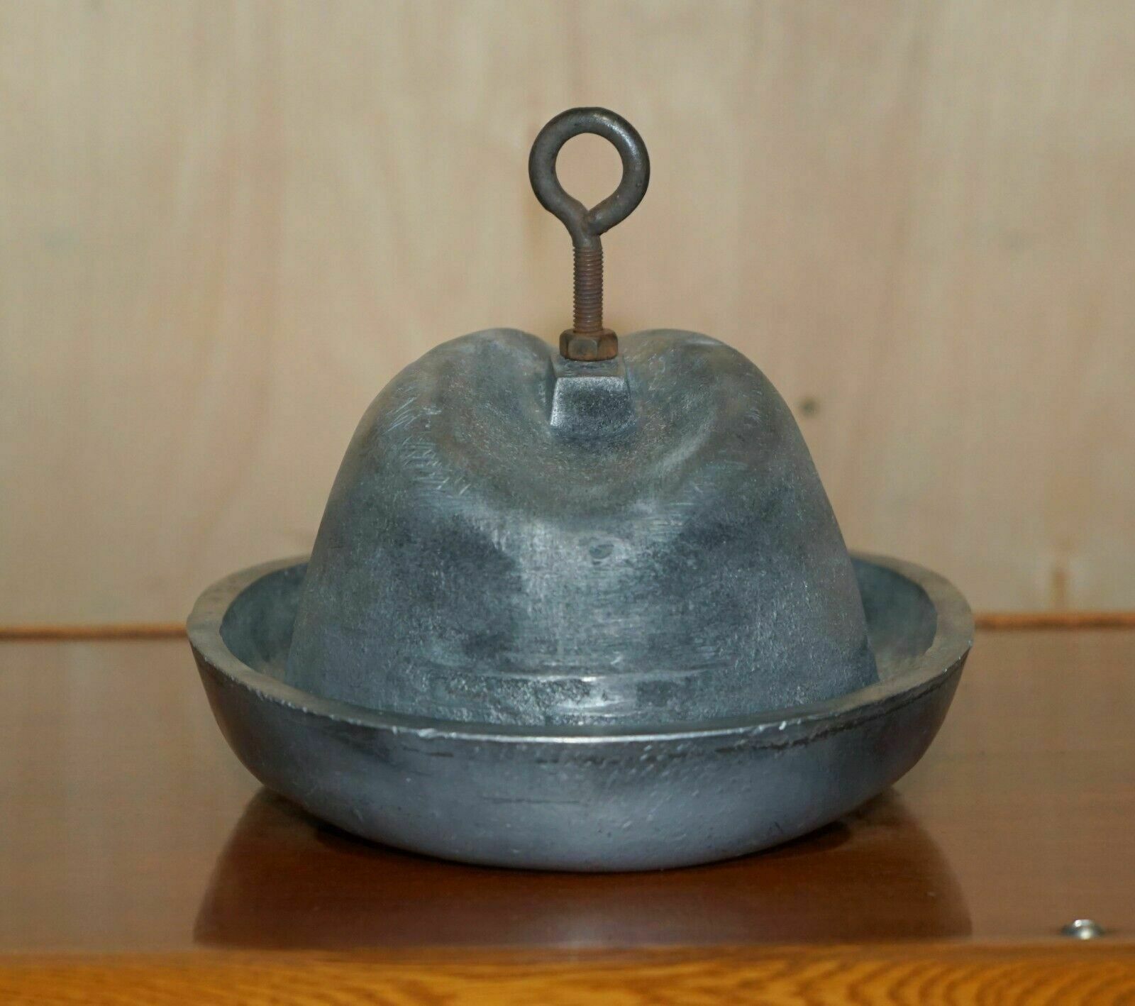 Antique Original Pewter Trilby Hat Stand Mold For Circa 1920's Art Deco Hats photo vintage