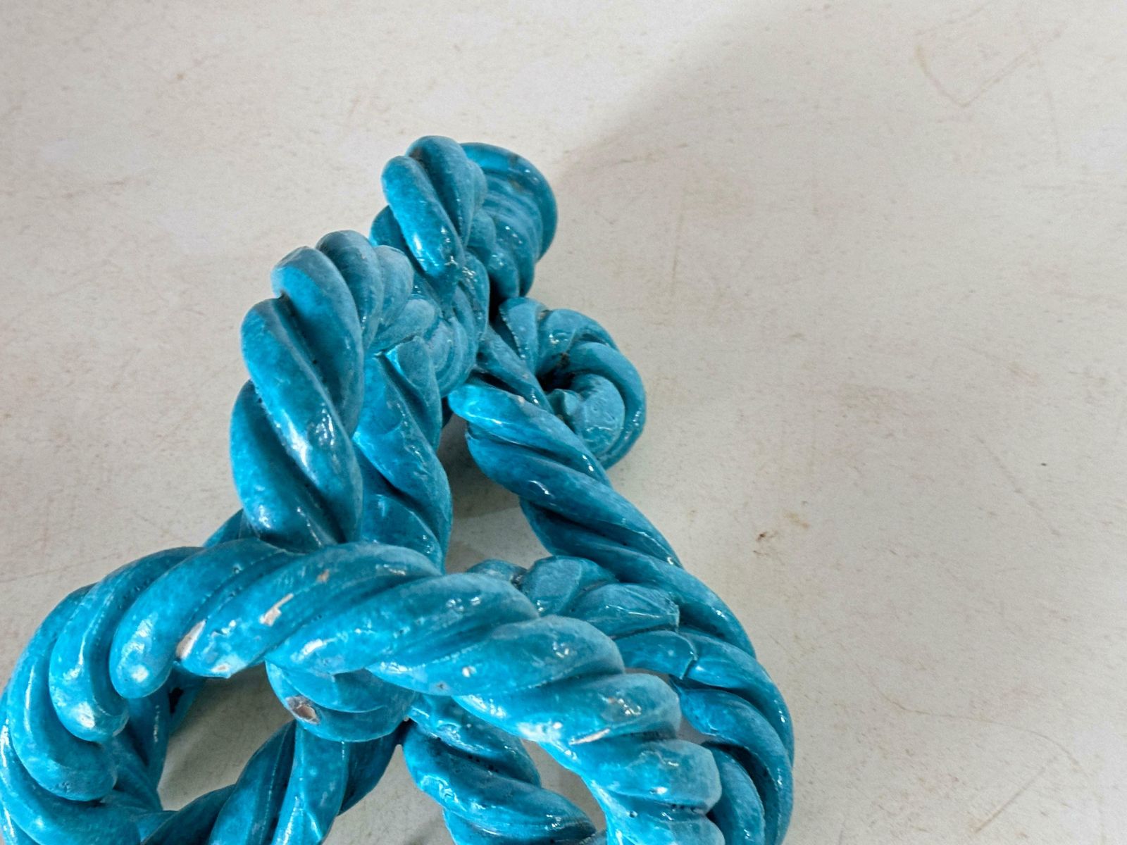 French Candle Holder Ceramic France 1970s In Twisted Ceramic Blue Color photo for sale