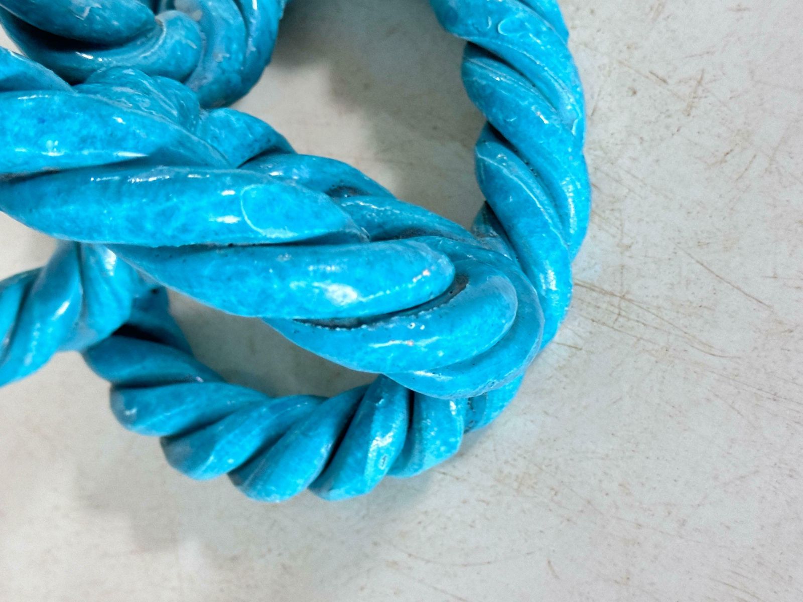French Candle Holder Ceramic France 1970s In Twisted Ceramic Blue Color photo 282.0