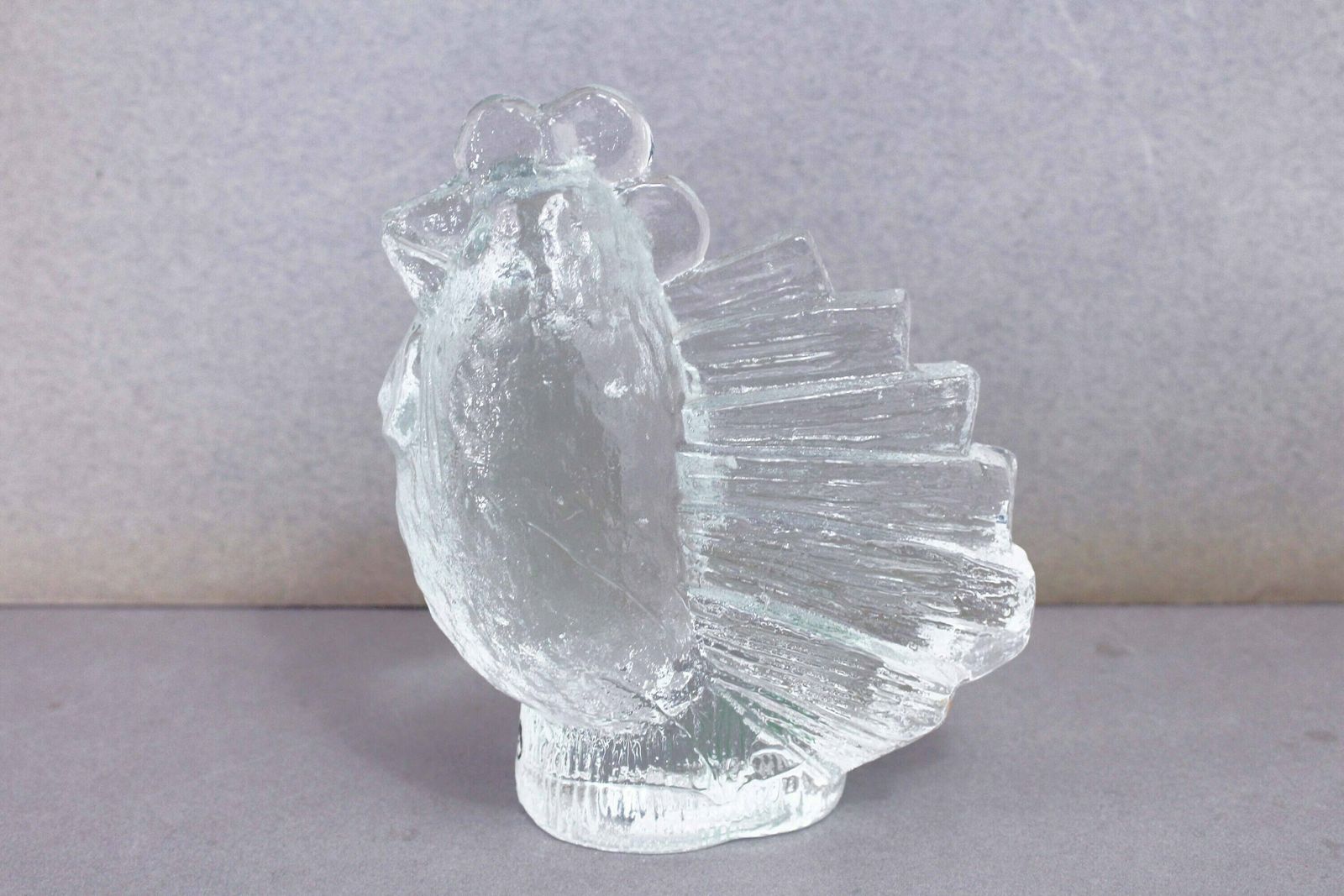 Modernist Glass "Hen" By Pukeberg Sweden 1970