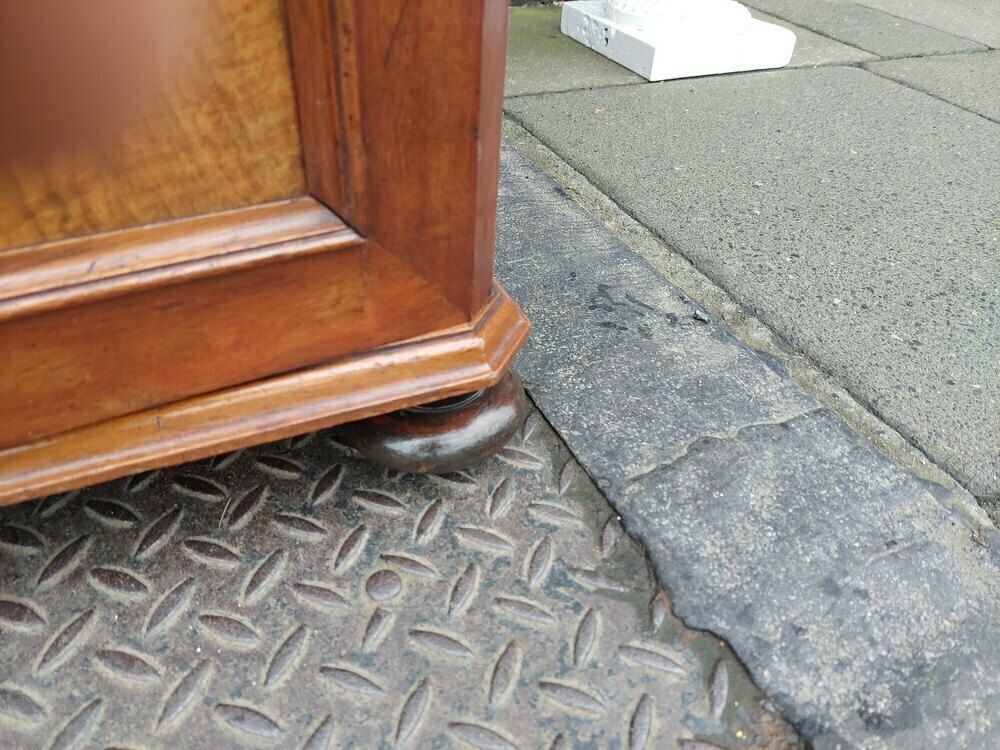 19thc Danish Burr Walnut Twin Pedestal Writing Desk photo vinterior