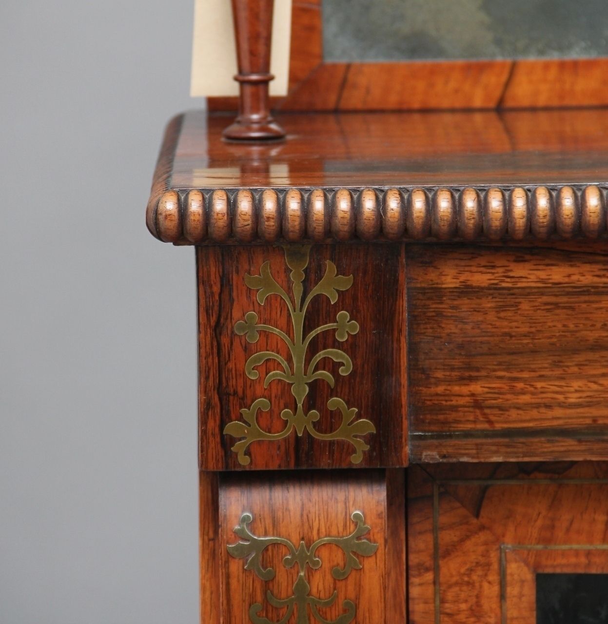 Regency Rosewood And Brass Inlaid Chiffonier photo vintage