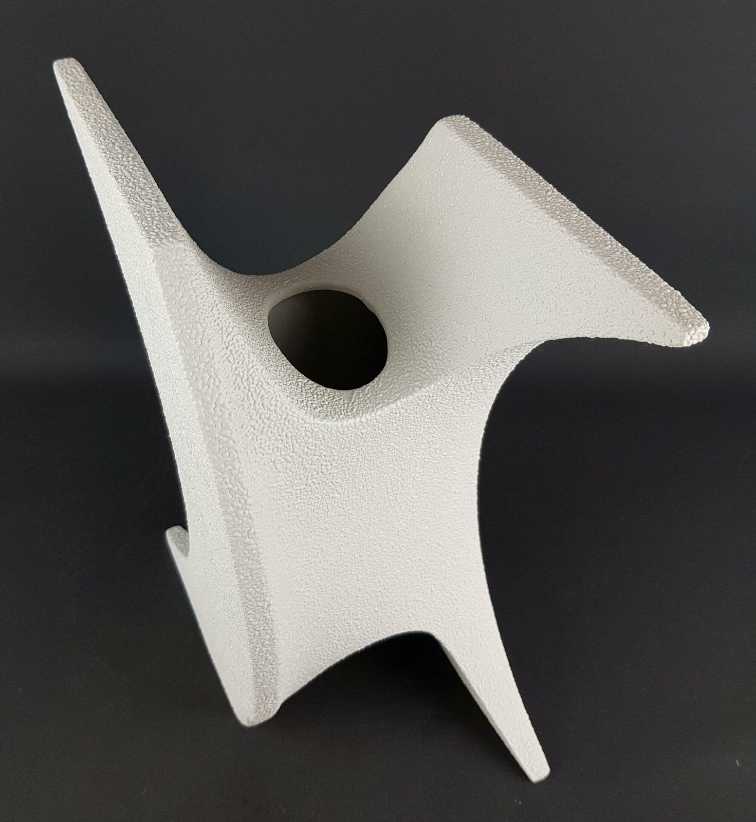 Vintage Bertoncello   Roberto Rigon White Wave Vase 939 Italian Pottery 1960s 1970s photo Home Decor