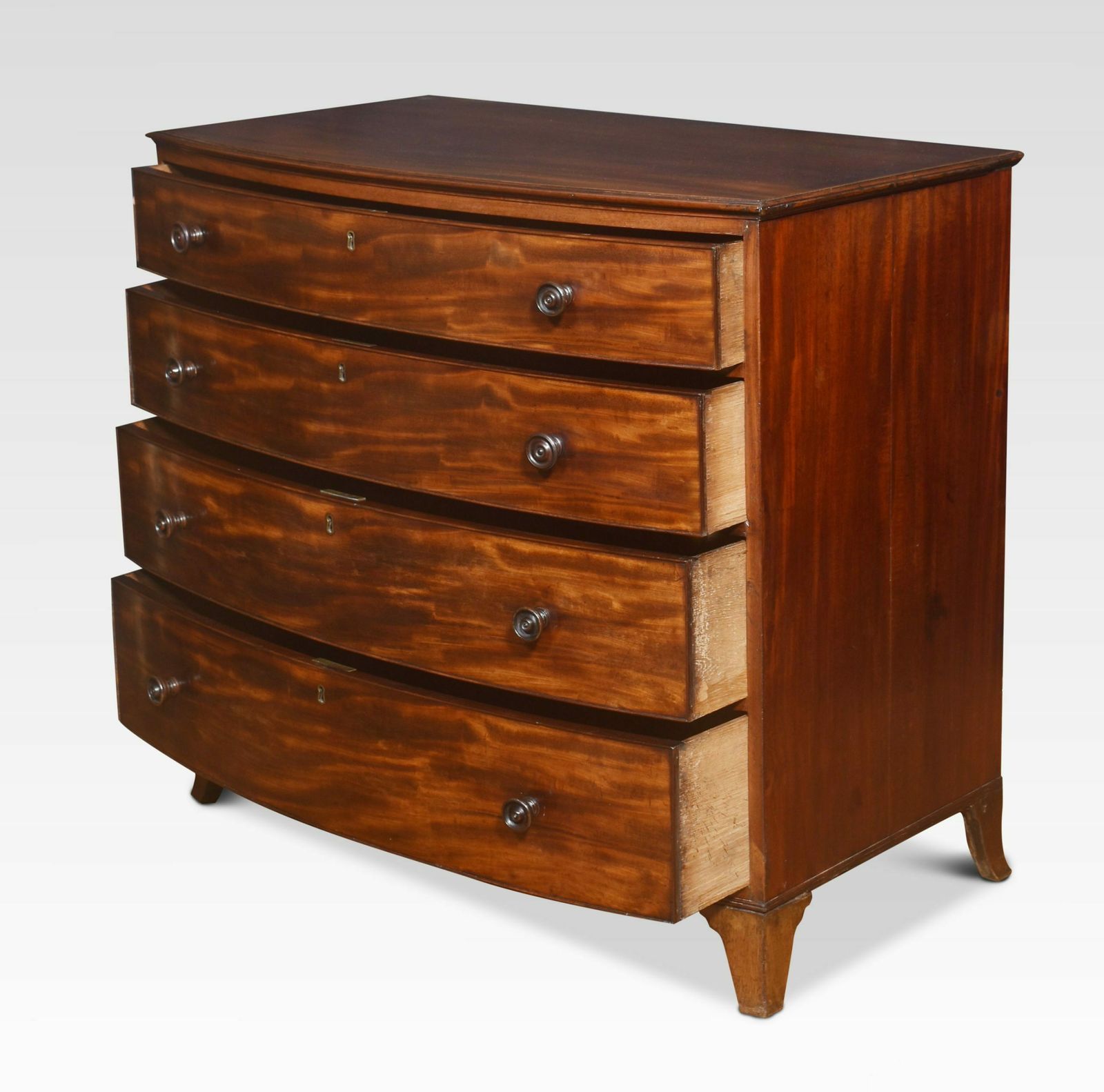 Regency Mahogany Bow Front Chest Of Draws photo 2214.0