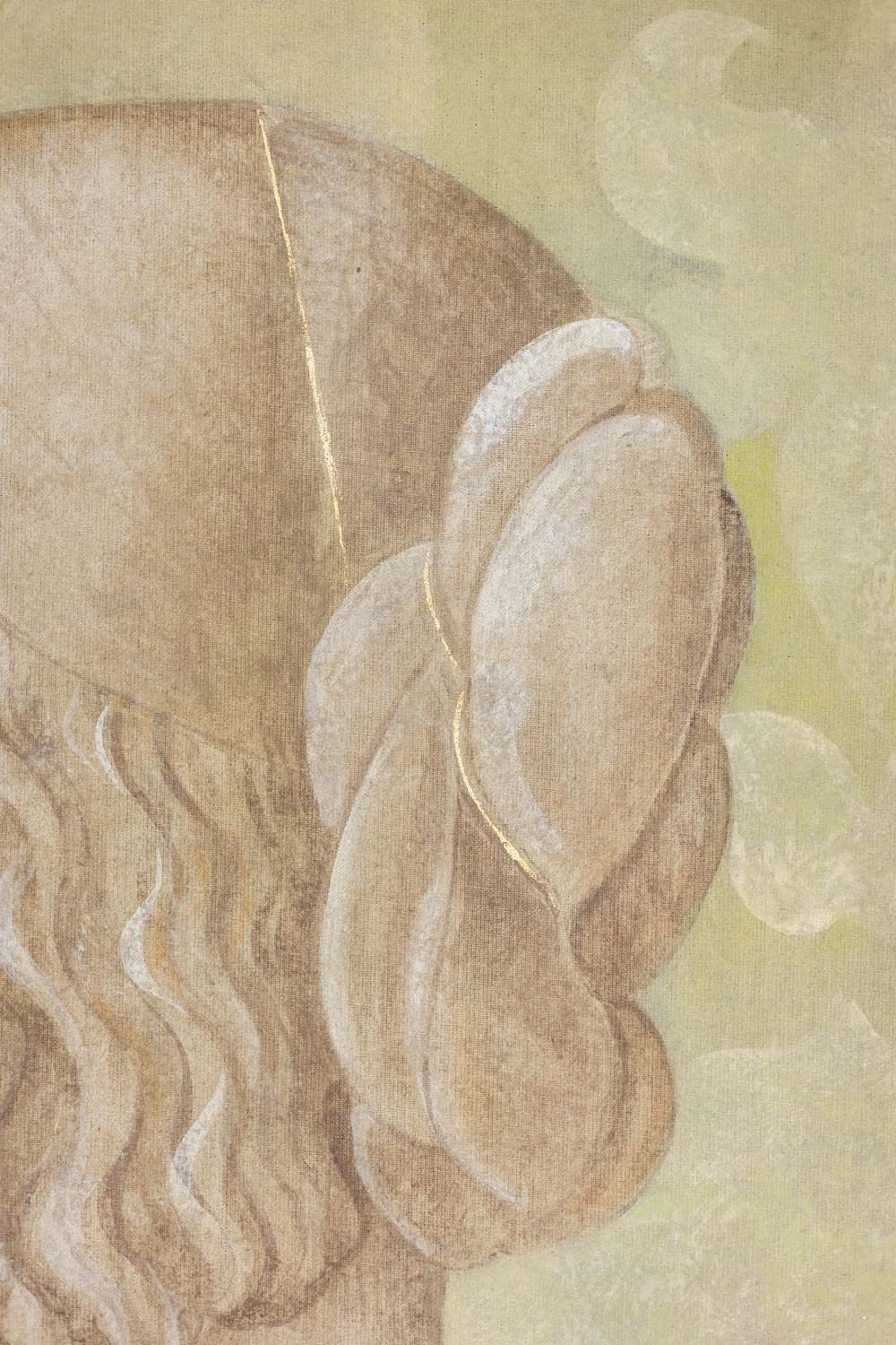 Painted Canvas Of A Lady In Renaissance Style. Contemporary Work. photo for sale