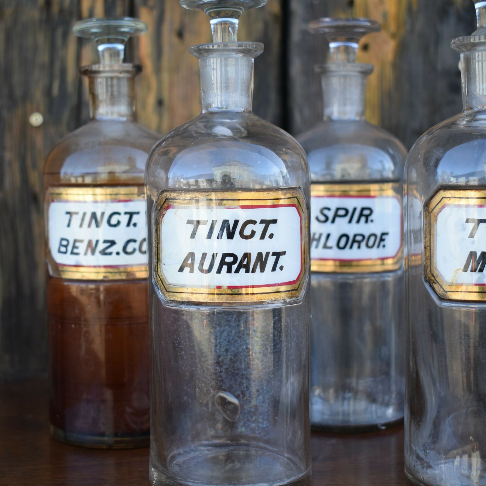 Antique 1862 Victorian Apothecary Bottles Glass Waltons Patent New York Set Of 7 photo vinterior