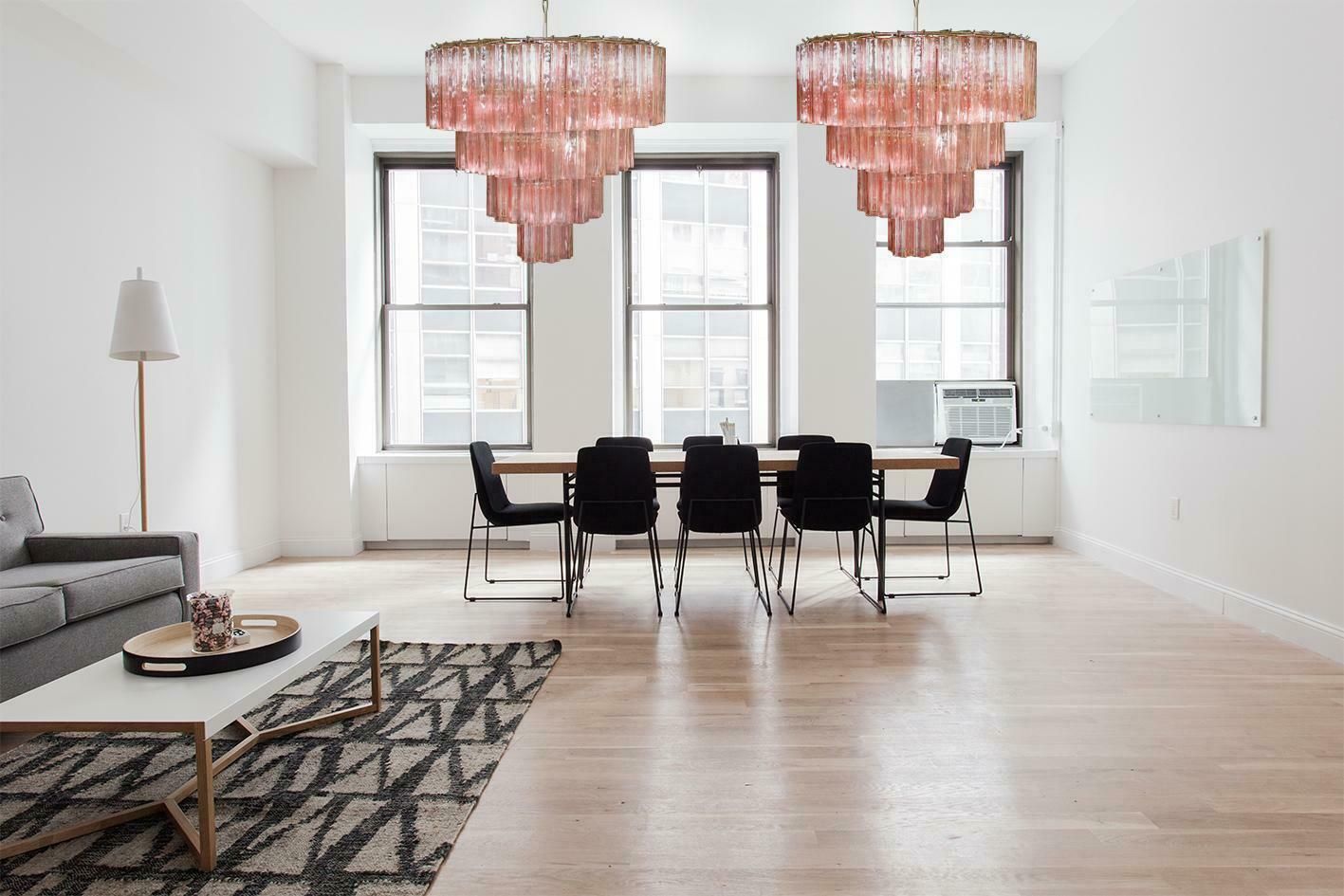 Italian Tronchi Chandelier, 78 Pink Glasses, Murano photo for sale