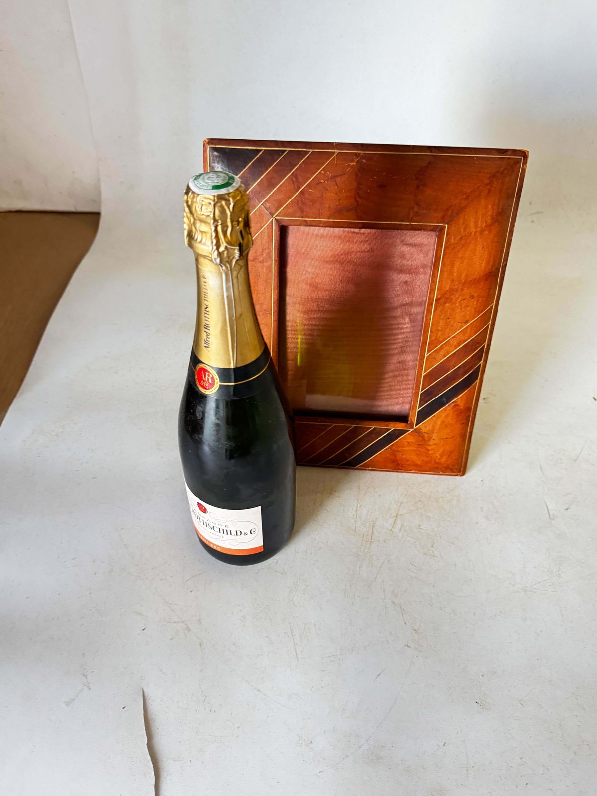 Jacques Adnet Style, Brown Leather Picture Frame, France 1940 photo furniture
