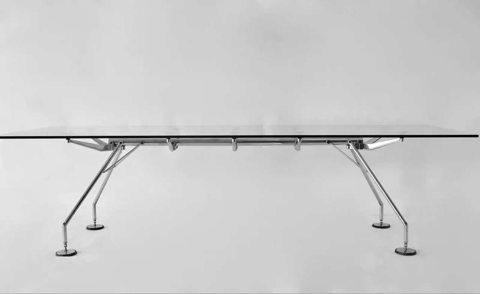 Vintage Chrome And Glass Dining Table Nomos By Sir Norman Foster 1986 photo 5000.0