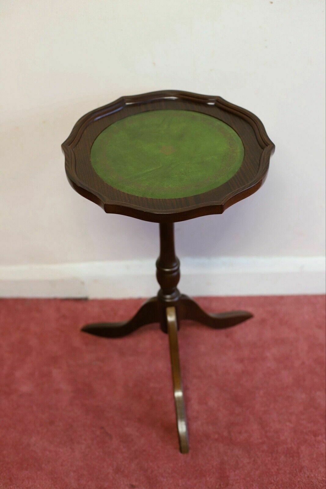 Lovely Vintage Leather Top Wine Table photo furniture