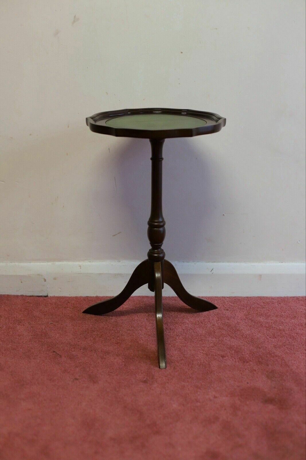 Furniture Lovely Vintage Leather Top Wine Table photo