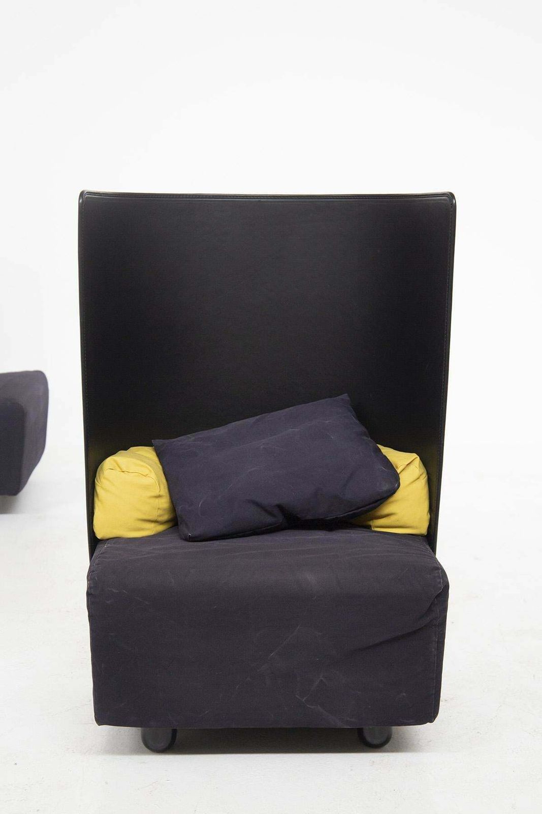De Pas, D'urbino And Zanotta Black And Yellow Armchairs photo furniture