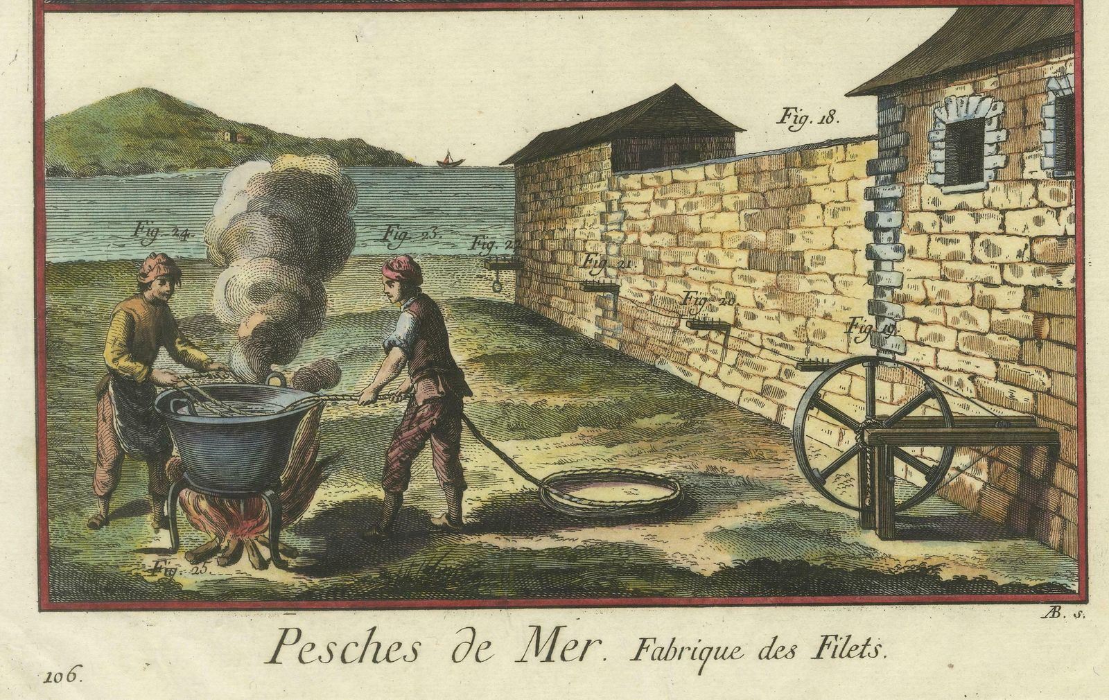 Vintage Net Crafting Elegance   1793 Panckoucke Fishing Series photo for sale