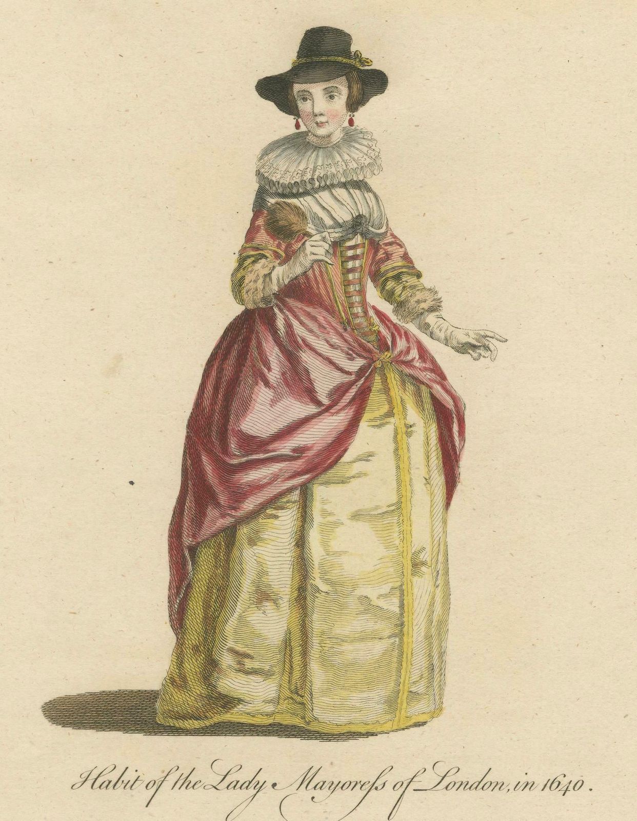 Habit Of The Lady Mayoress Of London In 1640, Published In 1757 photo Art