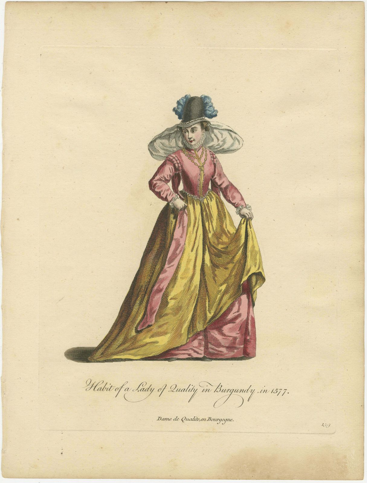 Habit Of A Lady Of Quality In Burgundy In 1577, Published In 1757 photo furniture
