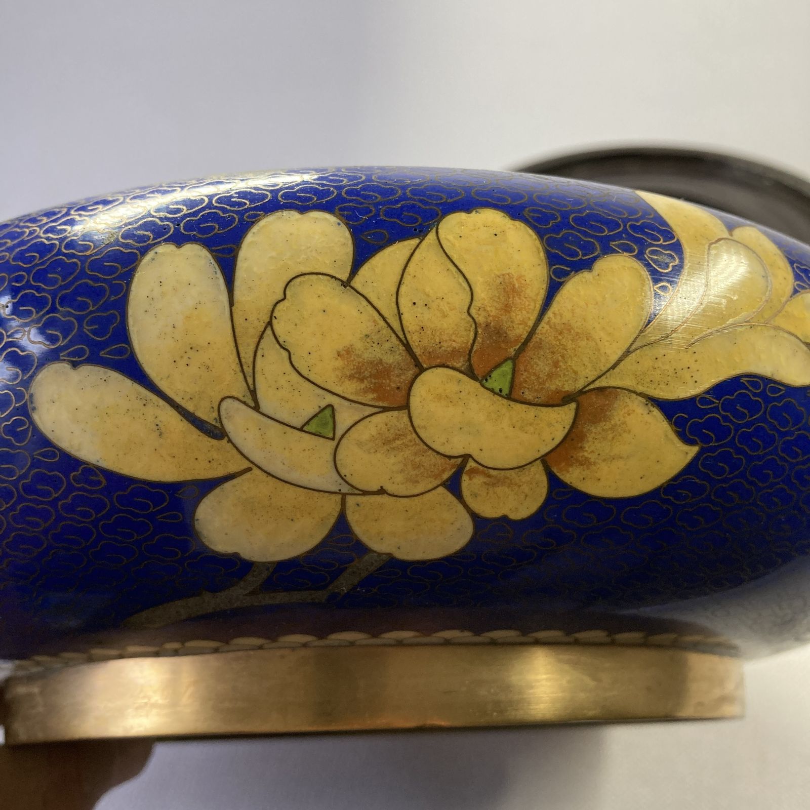 Beautiful Antique Floral Cloisonne Bowl And Stand photo furniture