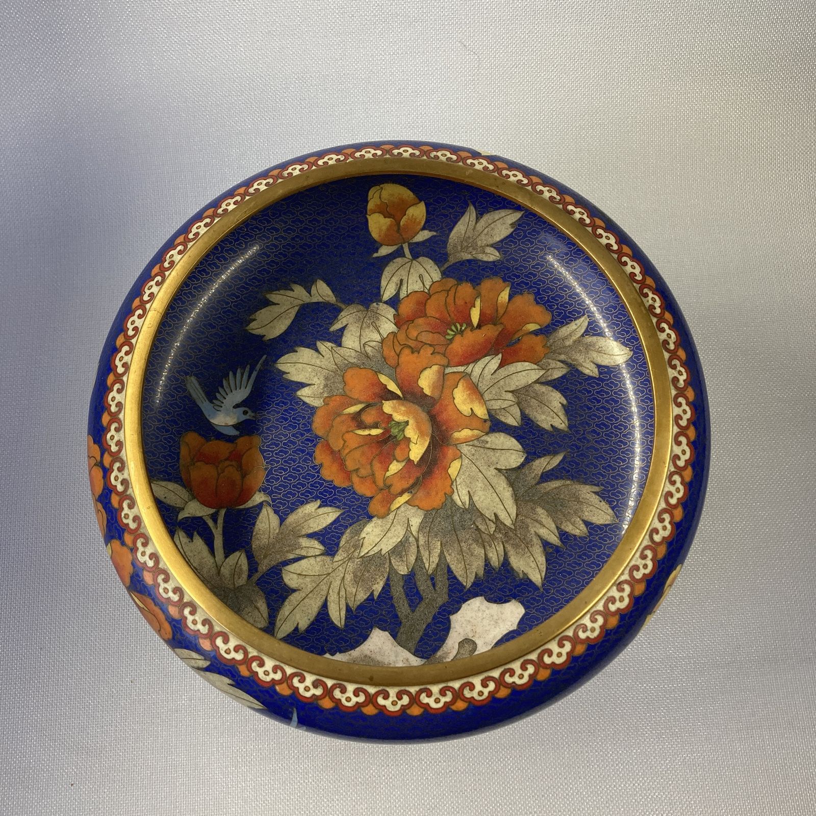 Beautiful Antique Floral Cloisonne Bowl And Stand photo 265.0