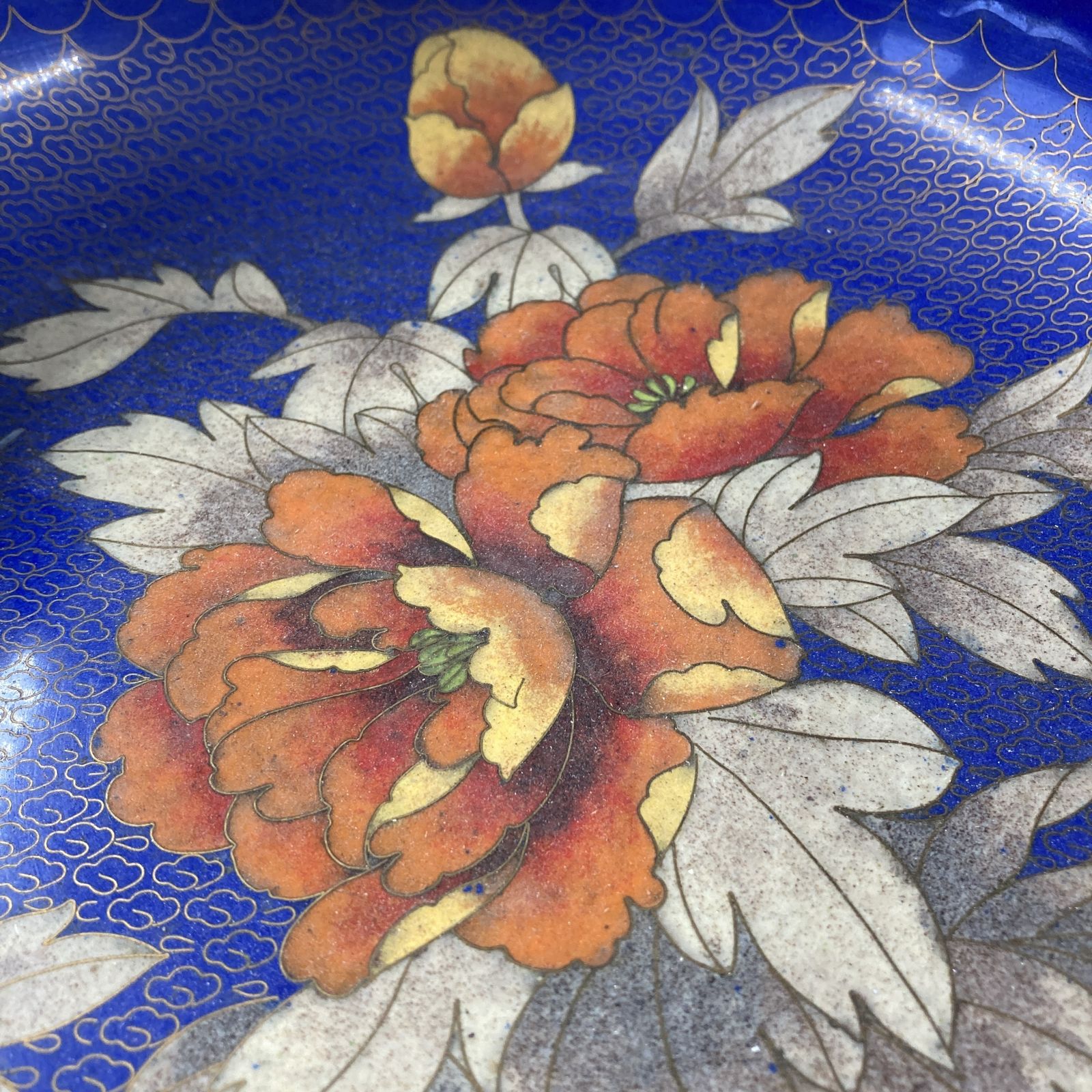 Beautiful Antique Floral Cloisonne Bowl And Stand photo vinterior