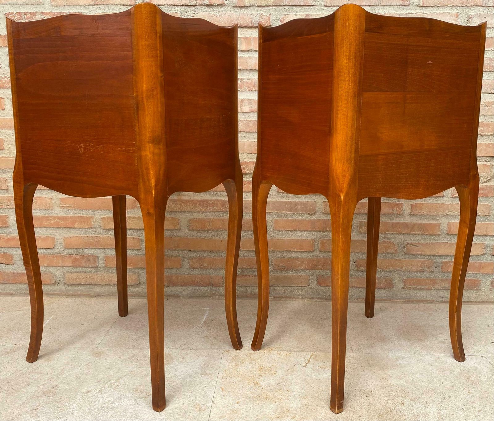 Furniture French Cherry You And Me Nightstands With Drawers And Open Shelf, 1960s, Set Of photo