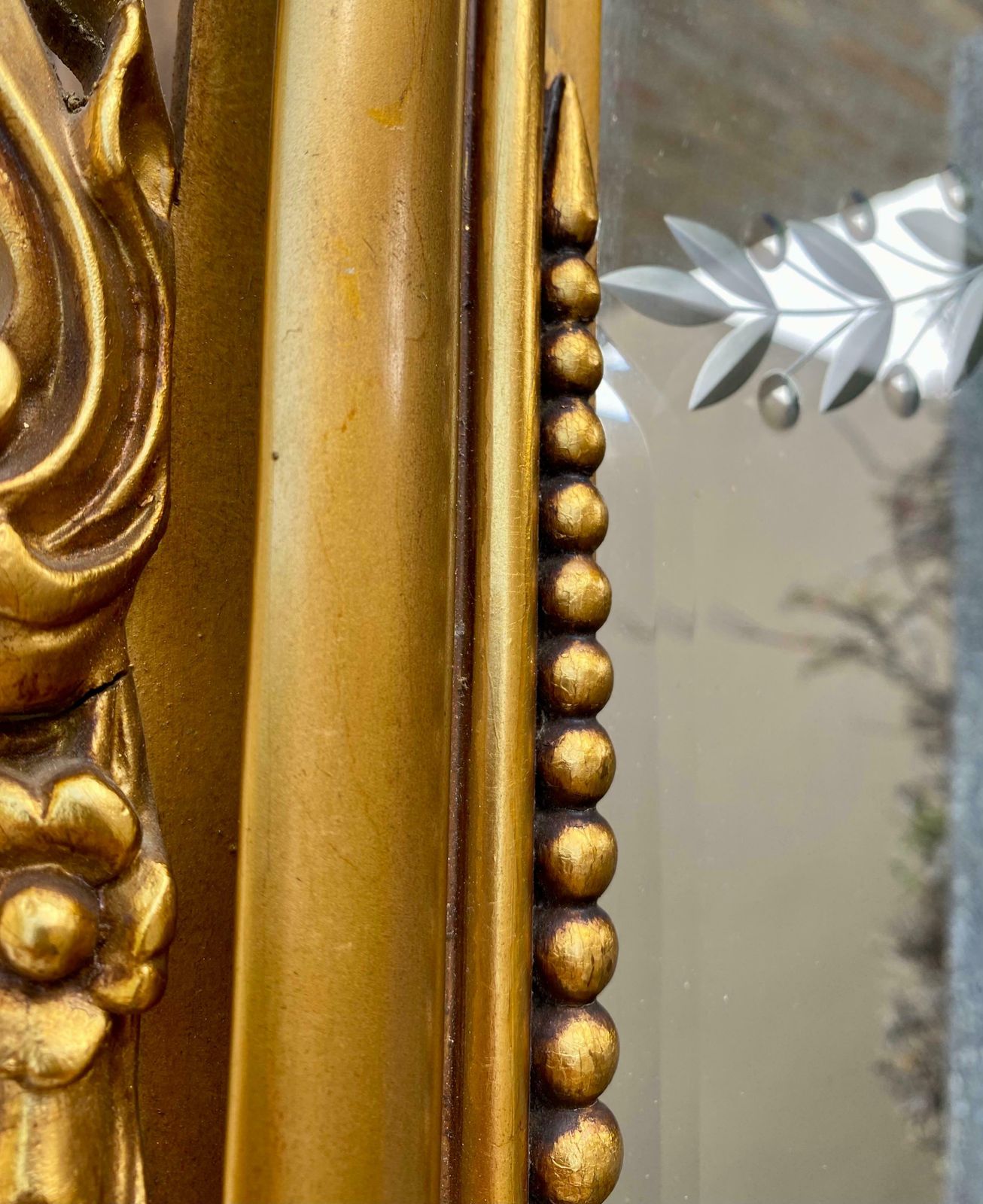 Large Antique French Monumental Gold Leaf Gilt Mirror, 1890 photo 2792.0