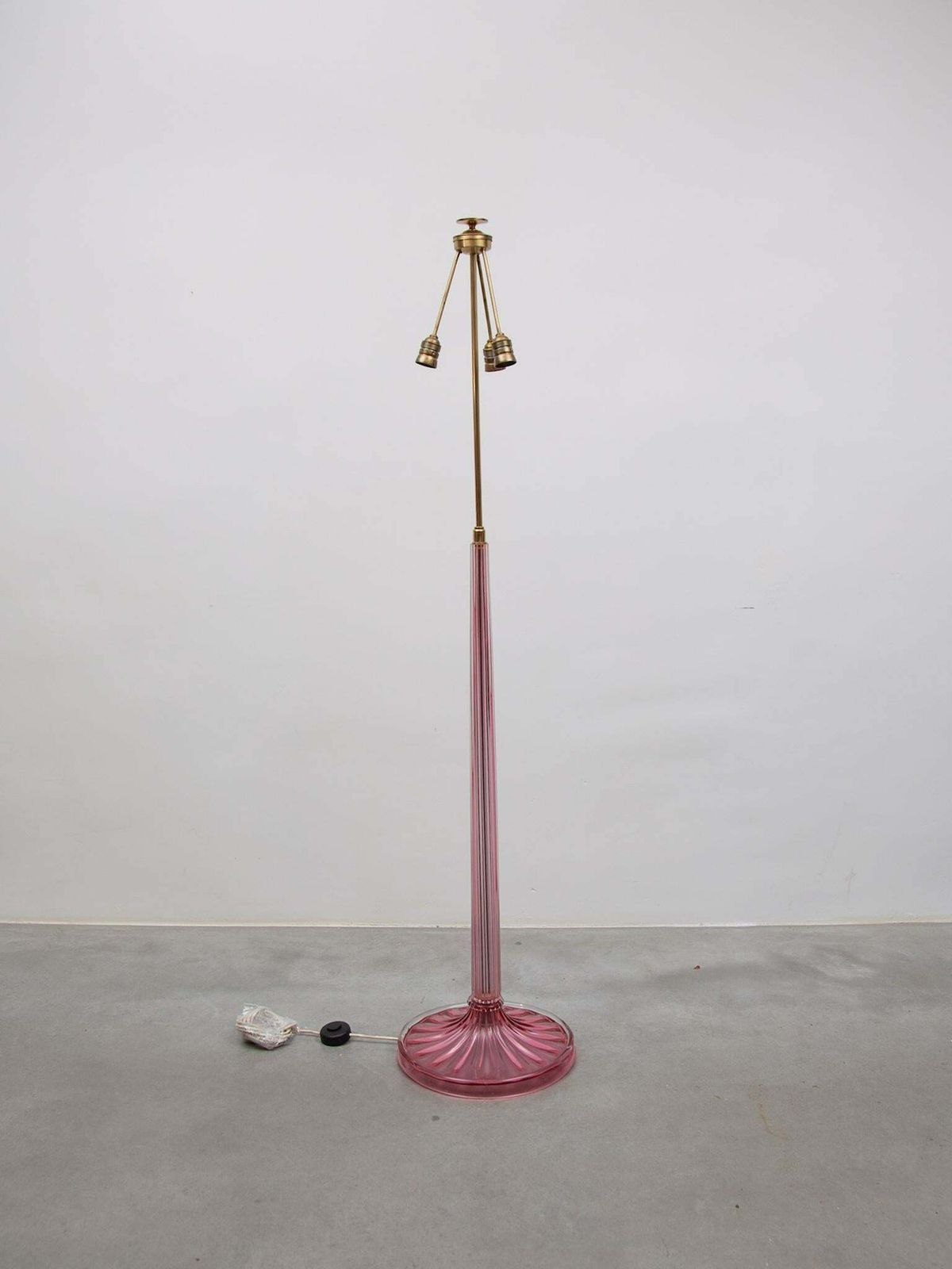 Barovier E Tosso Pink Art Glass Floor Lamp, Murano Blown Glass, 1950s, Italy photo furniture
