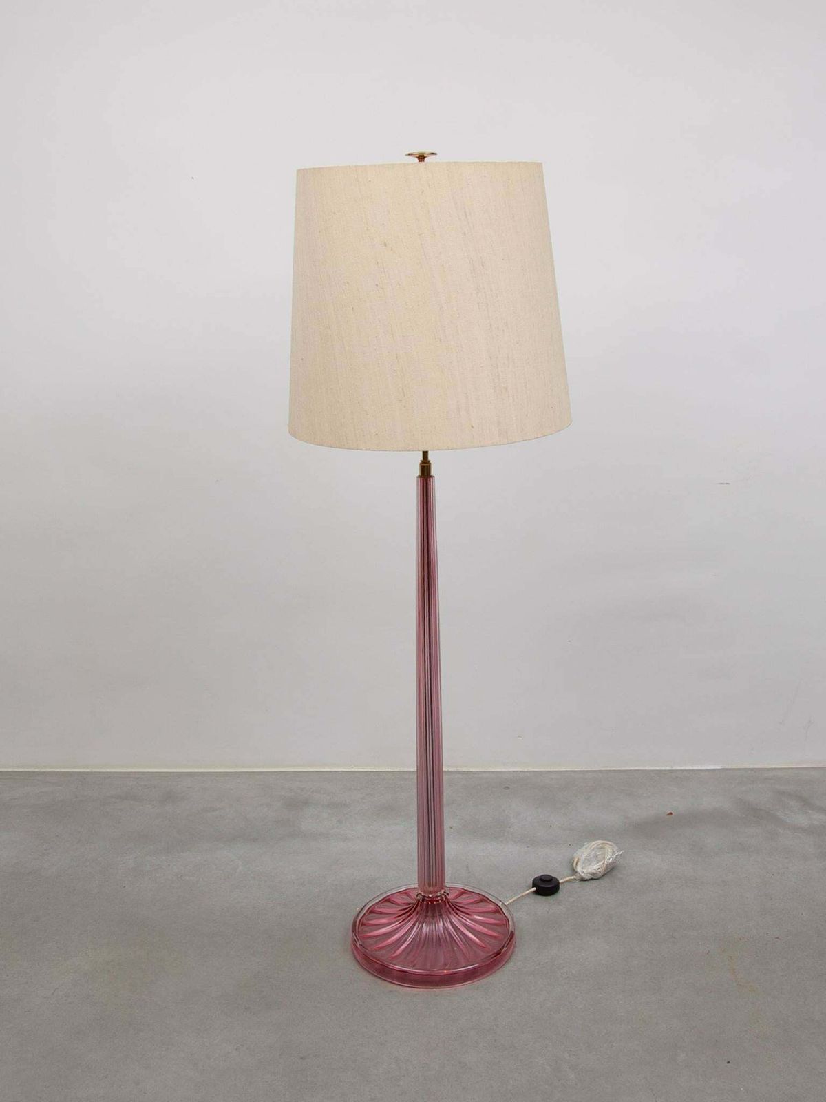 Barovier E Tosso Pink Art Glass Floor Lamp, Murano Blown Glass, 1950s, Italy photo 5292.0