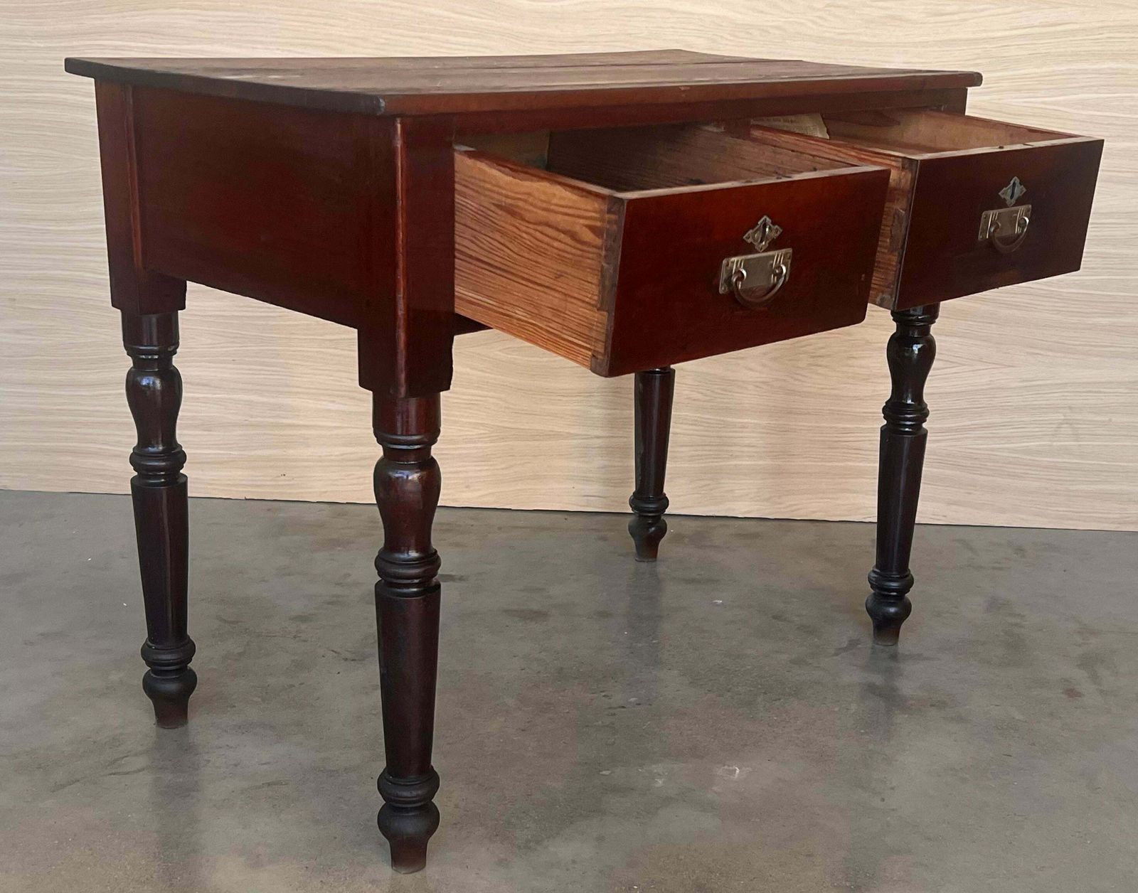 Spanish Country Pine "Mobila " Side Table Or Console With Two Drawers photo buy
