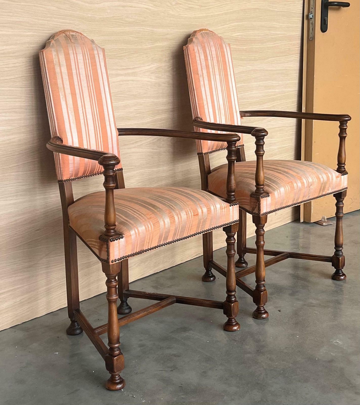 Pair Of Spanish Armchairs With High Back Signed By Valenti photo vinterior