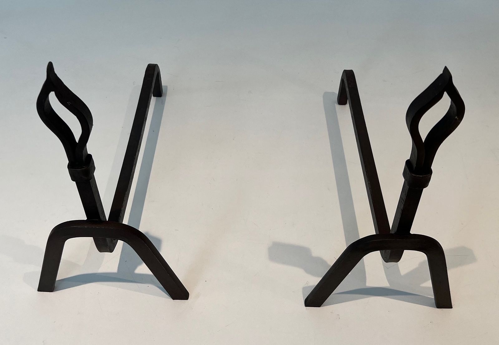 Pair Of Modernist Wrought Iron Andirons photo furniture