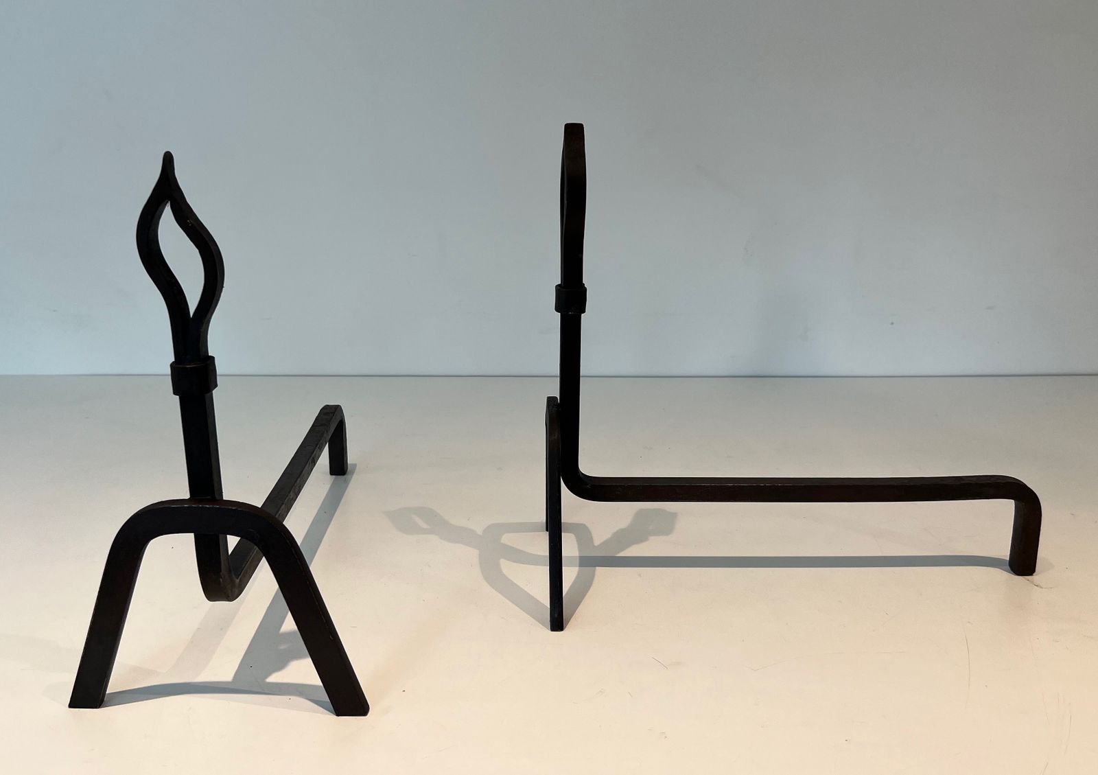 Pair Of Modernist Wrought Iron Andirons photo 1100.0