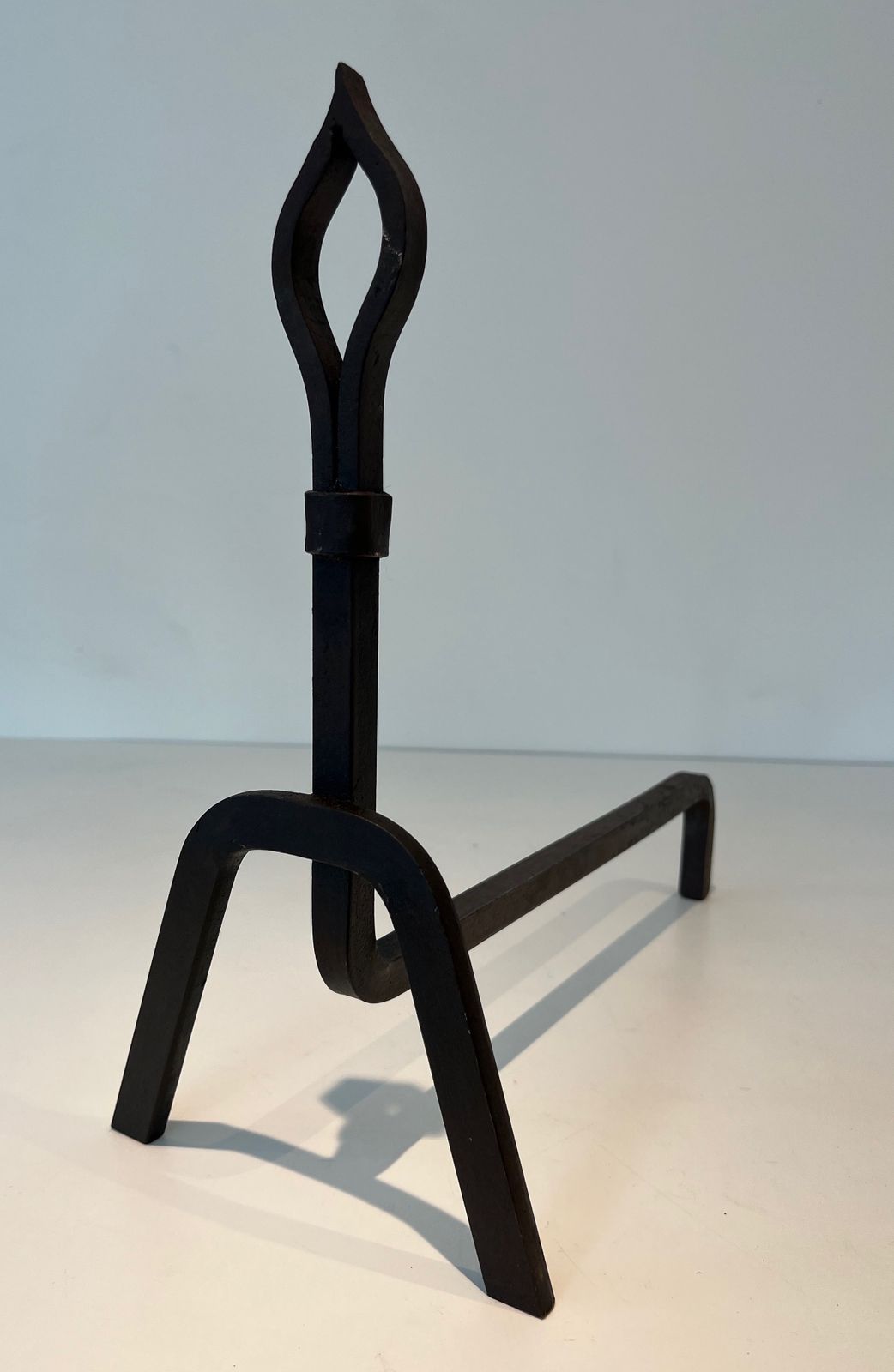 Pair Of Modernist Wrought Iron Andirons photo buy