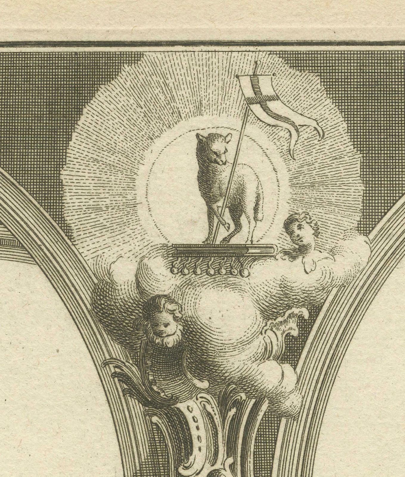Baroque Pulpit Elevation With Ornate Archway And Balustrade Engraved, Ca.1740 photo Art