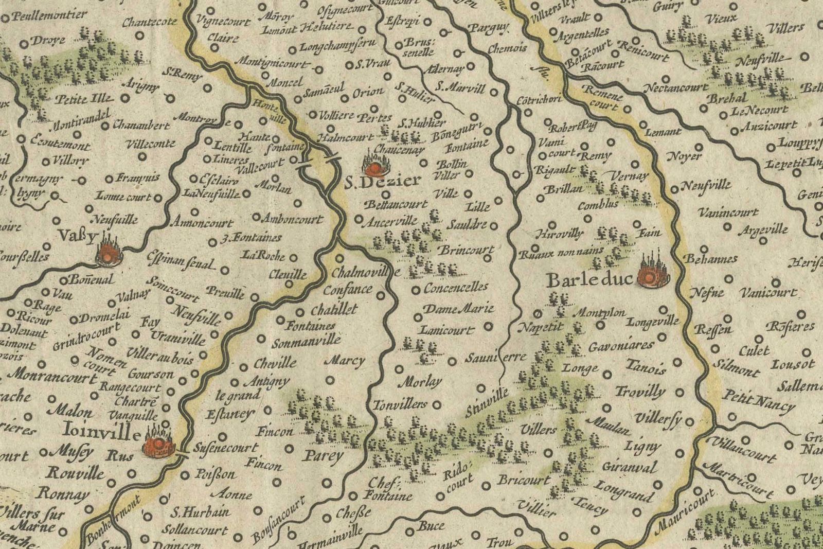 Authentic 1644 Janssonius Map Of The Champagne Region (Campania) In France photo Art