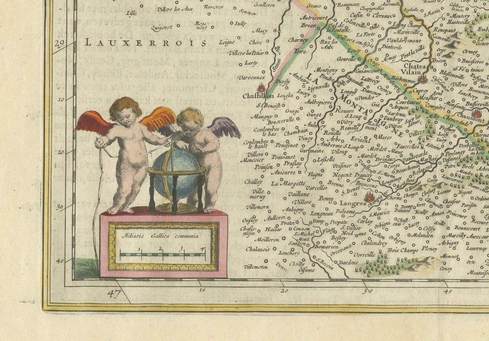Authentic 1644 Janssonius Map Of The Champagne Region (Campania) In France photo 697.0