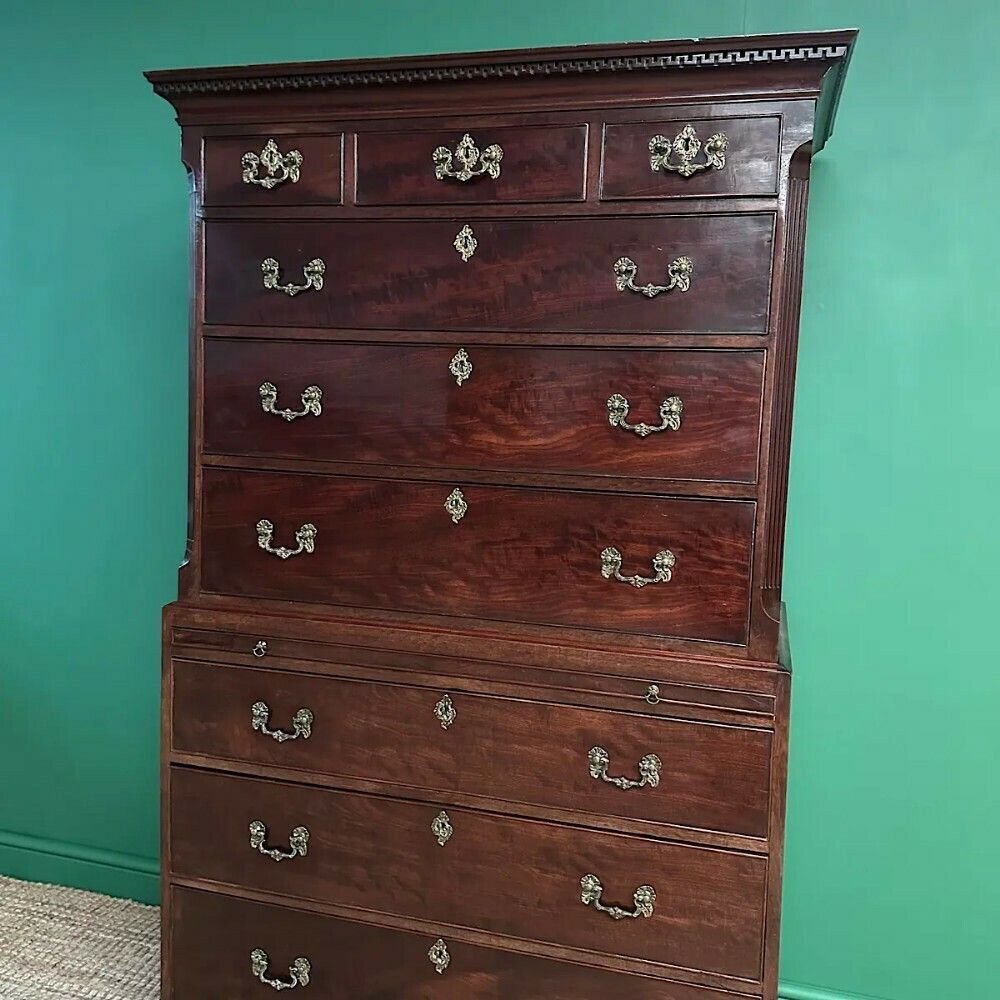 Furniture Superb Quality Large Georgian Mahogany Antique Chest photo